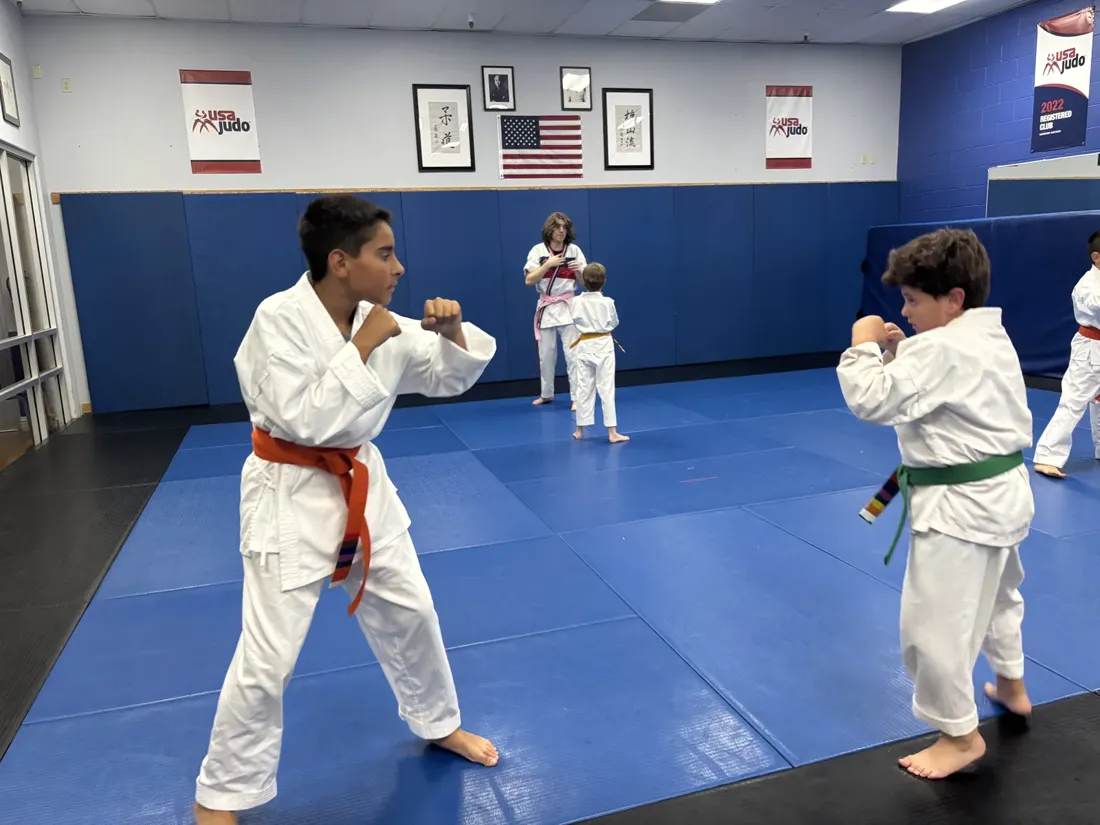 Kids practicing martial arts together at Fusion Elite in Rocklin